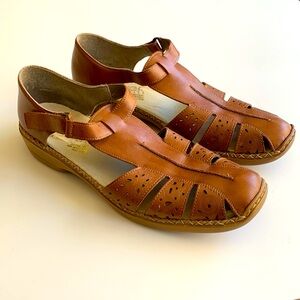 Rieker Anti-stress brown Leather Sandals Size 42